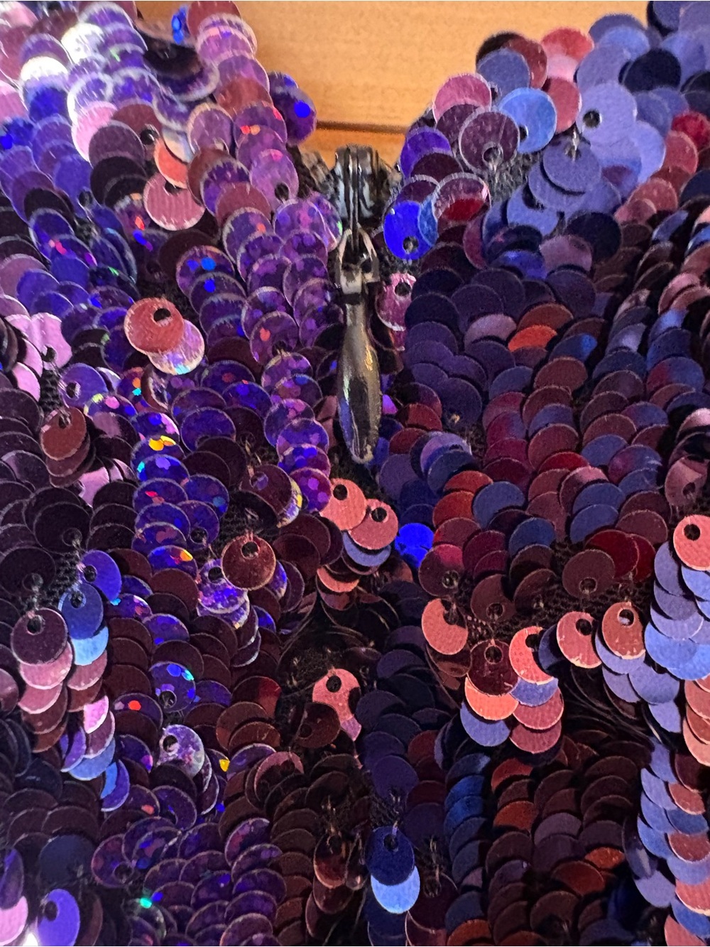 Dress the Population Zoe Like New Iridescent Purple-Blue Sequin Mini Dress M - Picture 5 of 9